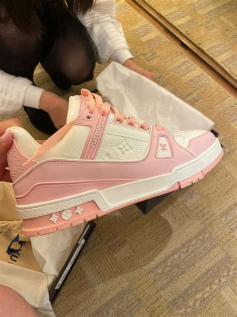 luxury pink lv trainers